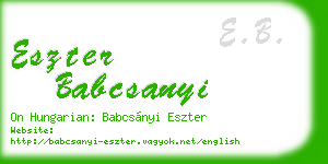 eszter babcsanyi business card